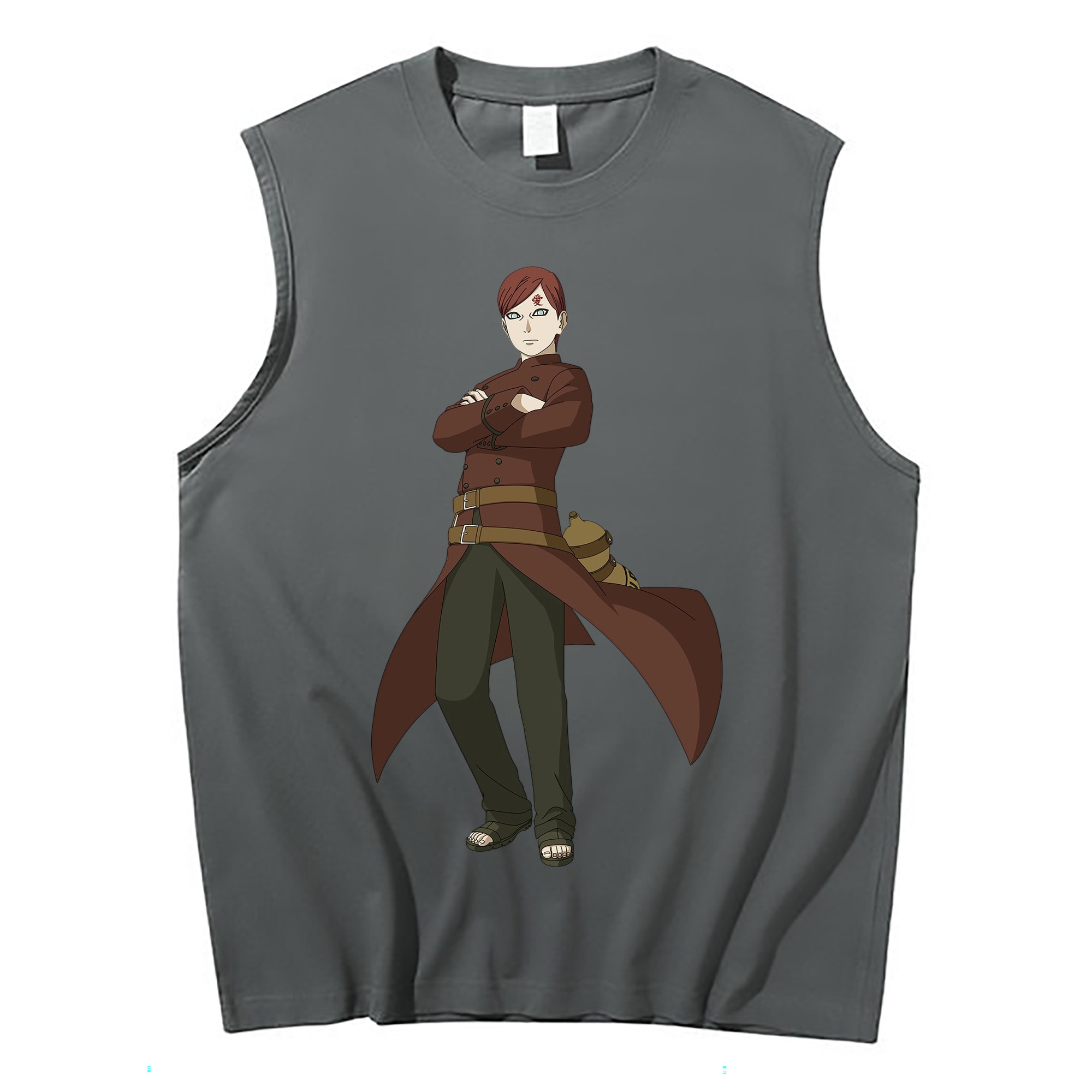 （画像用） NARUTO -ナルト- ガアラ Gaara コットン100％タンクトップ（フロントプリント）